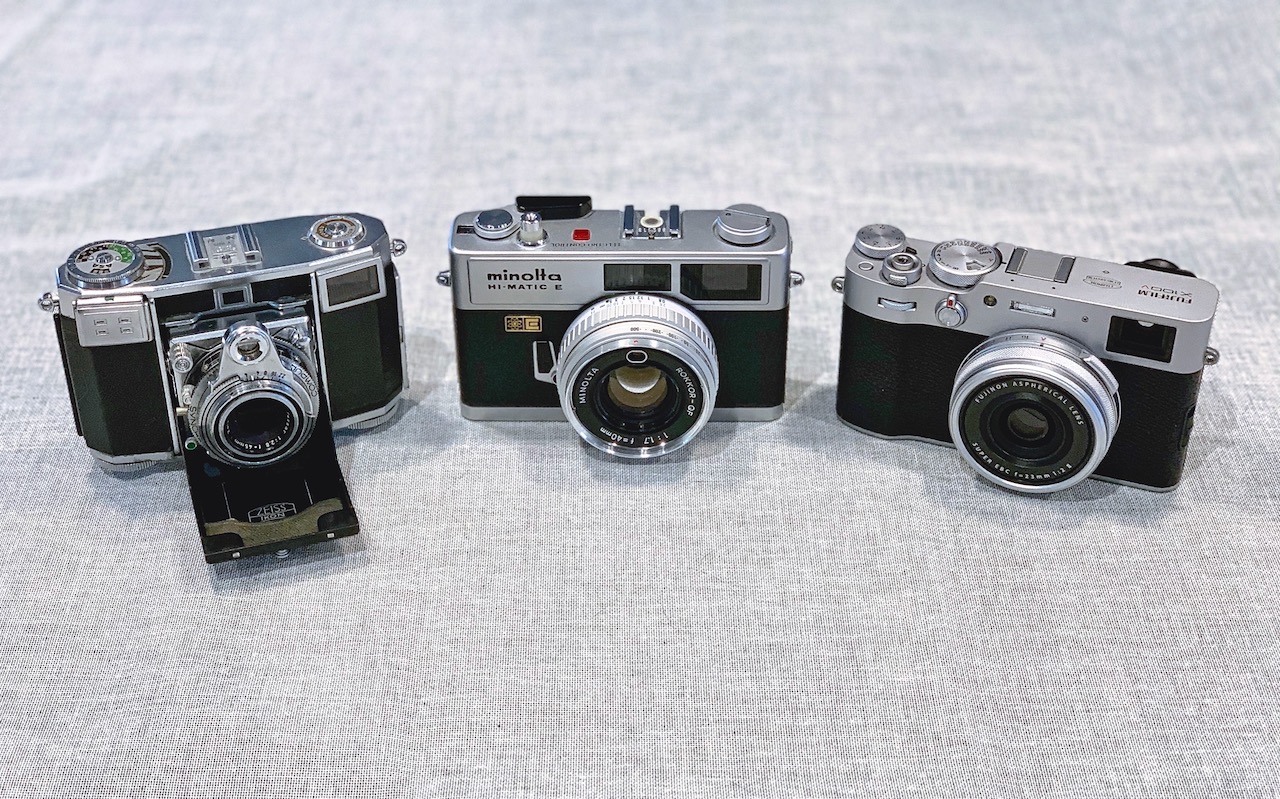 Contessa 35, Hi-Matic E, and X100V